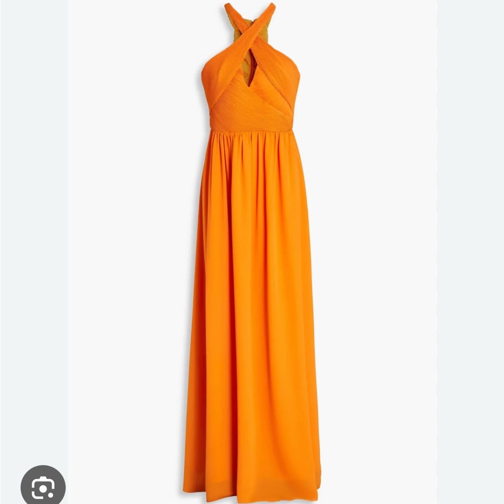 Orange Halter Sleeveless Gown for Weddings